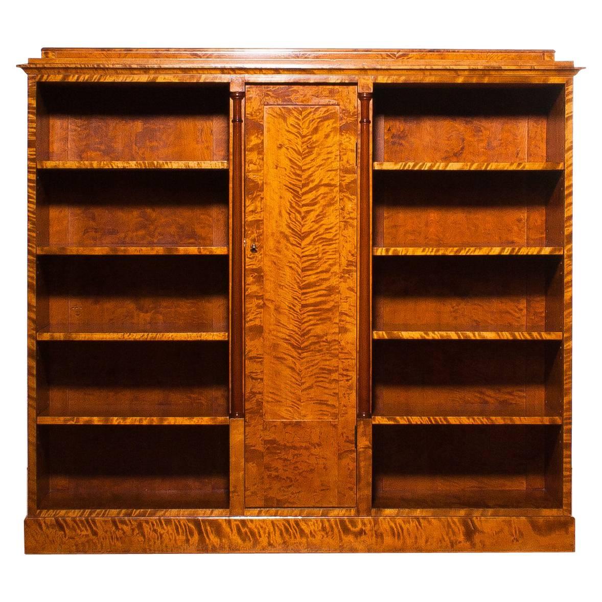 1923, Beautiful Art Deco Bookcase Made by John Alsterlunds in Zebrano