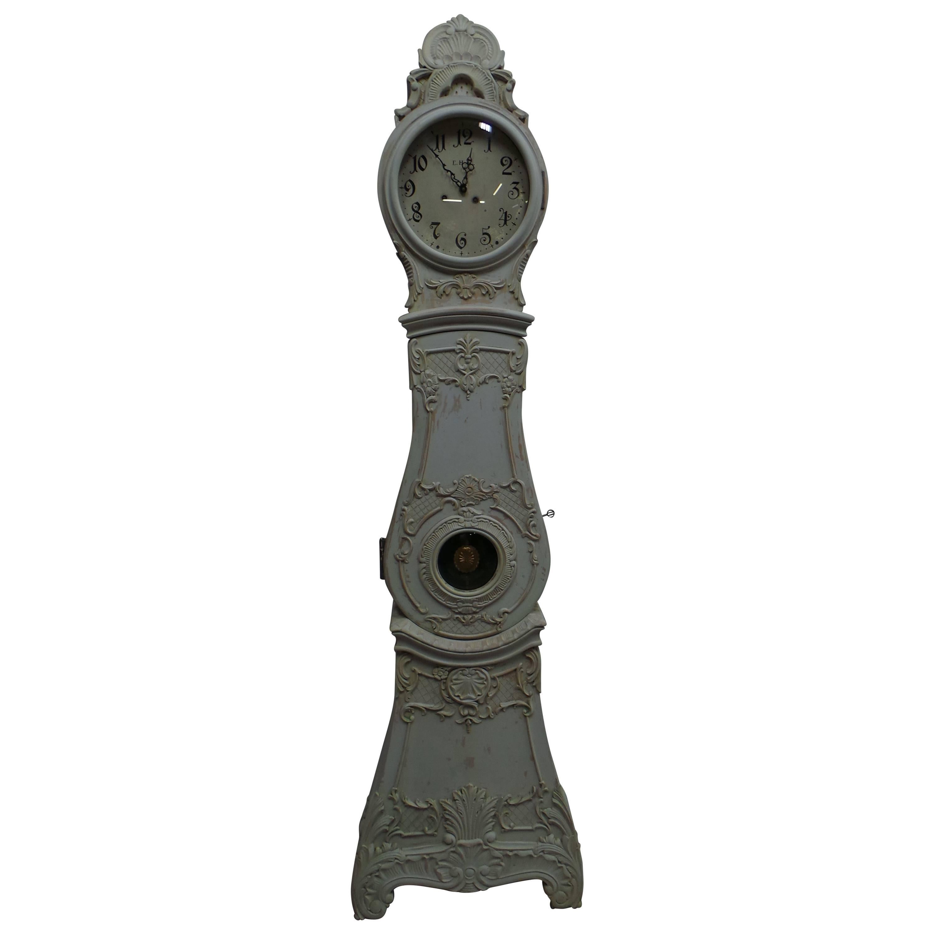 Swedish Ornately Carved Rococo Clock