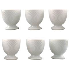 Vintage Six Pieces, Royal Copenhagen Salto Egg Cups in Porcelain