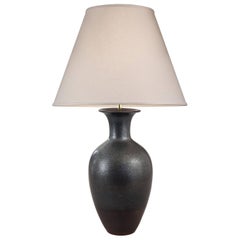 Gunnar Nylund for Rörstrand, Speckled Graphite & Rust Color Ceramic Vase / Lamp