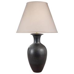 Gunnar Nylund for Rörstrand, Speckled Graphite & Rust Color Ceramic Vase / Lamp