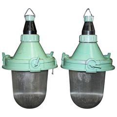 Vintage Industrial Bunker Lamps