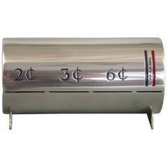 Antique American Sterling Silver & Enamel 4 Compartment Stamp Roll Dispenser 'Airmail'