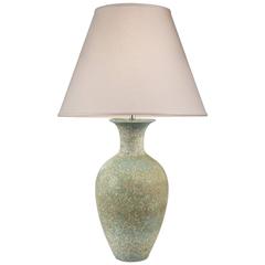 Gunnar Nylund for Rörstrand, Swedish Green Speckle Glazed Ceramic Vase / Lamp