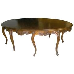 Louis XV Style Carved Oval Oak Dining Table, 19th Century 7