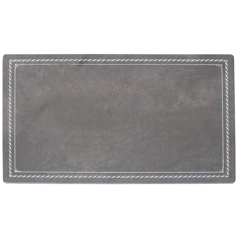 Custom Grey Leather Desk Pad Blotter Hungary Circa 2018