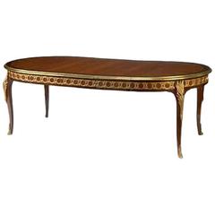 Louis XV Style Gilt Bronze Mounted Walnut Dining Table