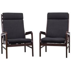 Vintage Pair of Teak High Back Robert Parry 1950s Lounge Chairs