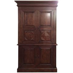 Rich Looking Wooden Armoire Entertainment Cabinet and Desk