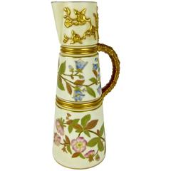 Antique English Royal Worcester Porcelain Ewer, 1884