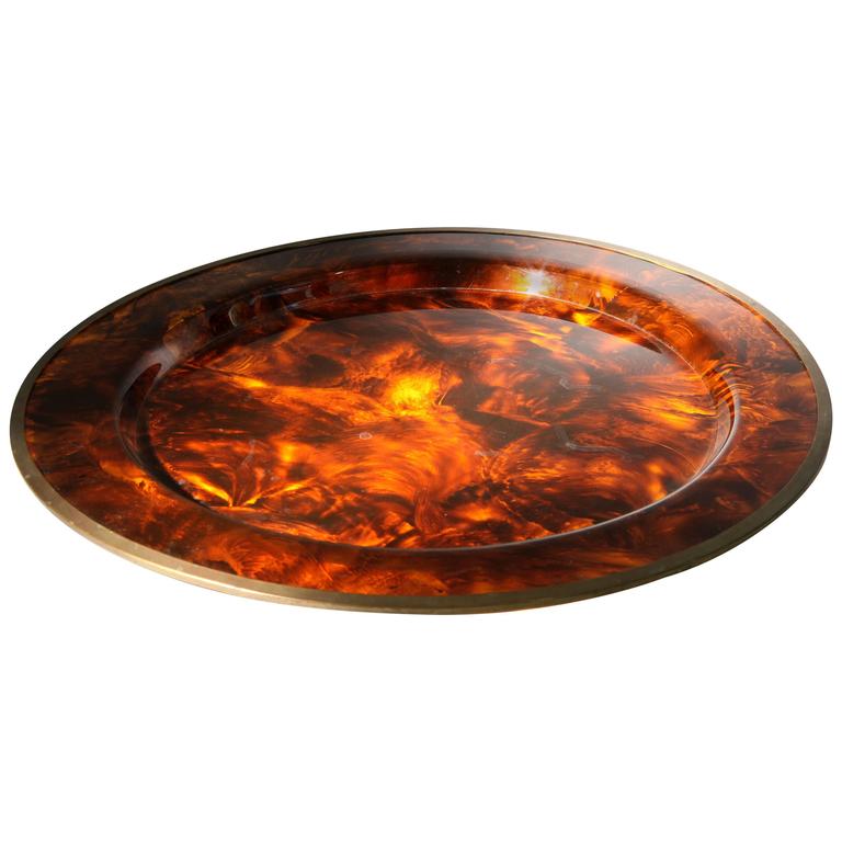 Resin Plate with Brass Trim For Sale at 1stDibs