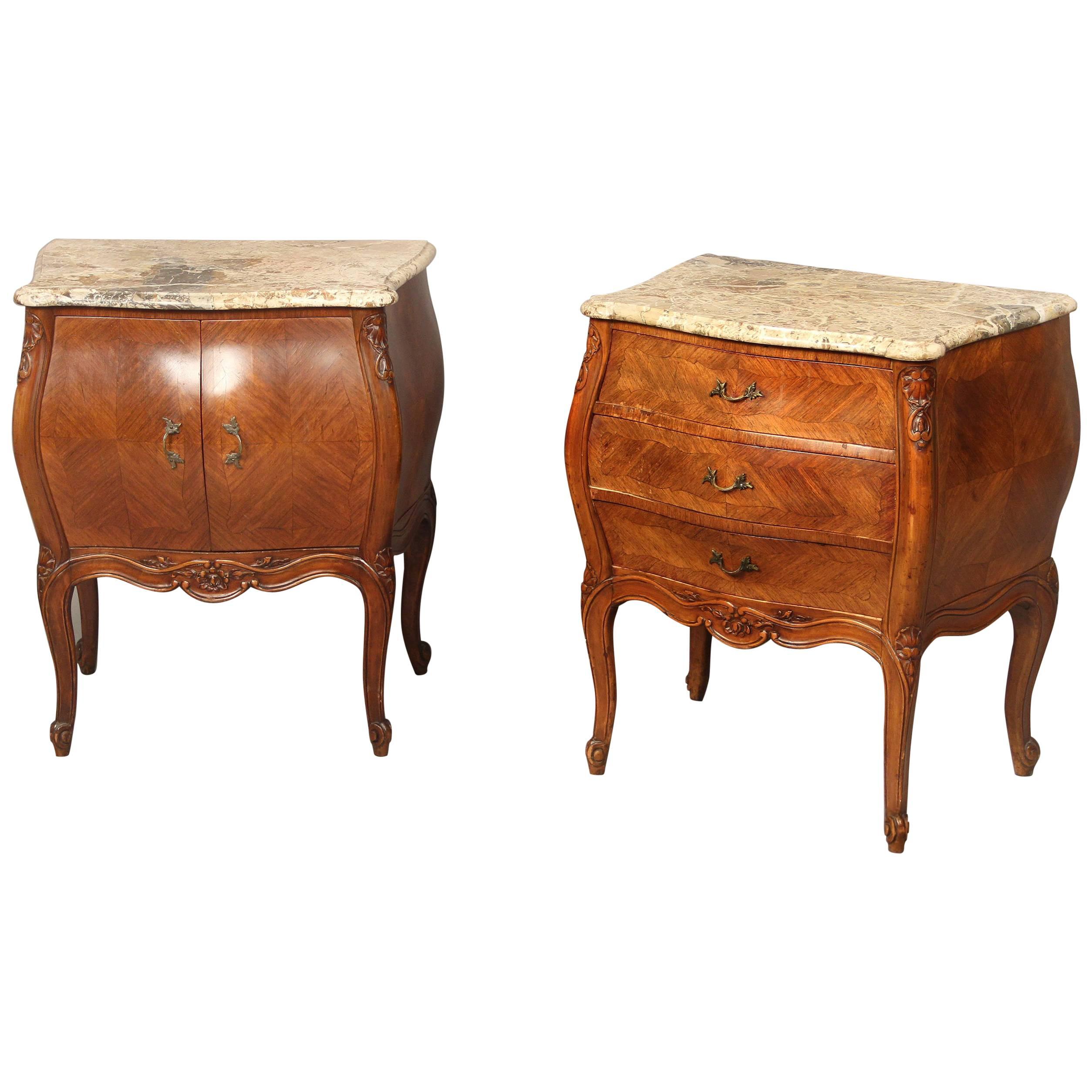 Pair of Late 19th Century Louis XV Style Carved Wood Night Tables