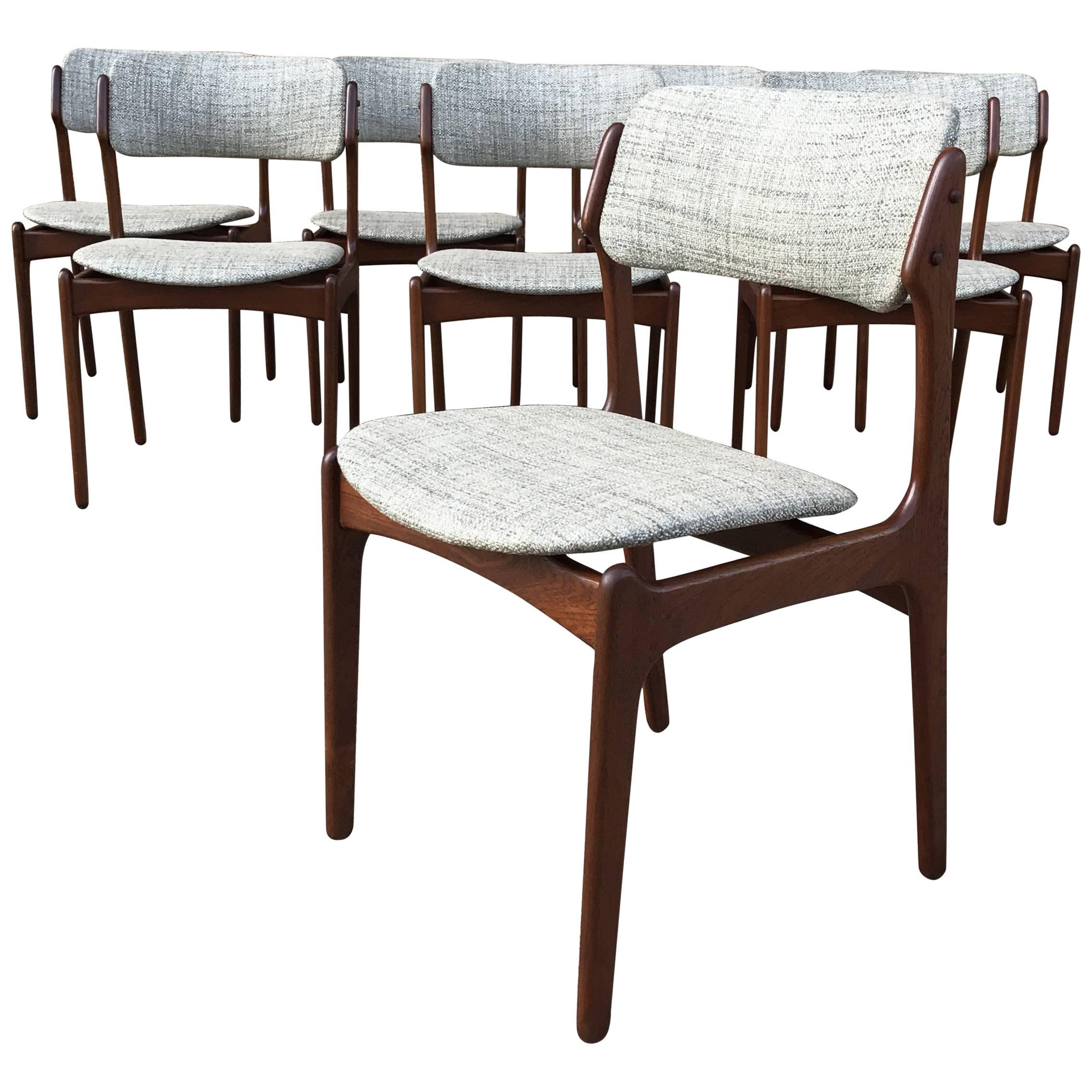 Set of Eight Erik Buck “Model 49” Teak Dining Chairs