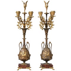 Pair of Late 19th Century Napoleon III Candelabra by Levillian and Barbedienne