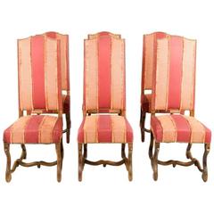 Set of Four High-Back Louis XIII Style Dining Chairs