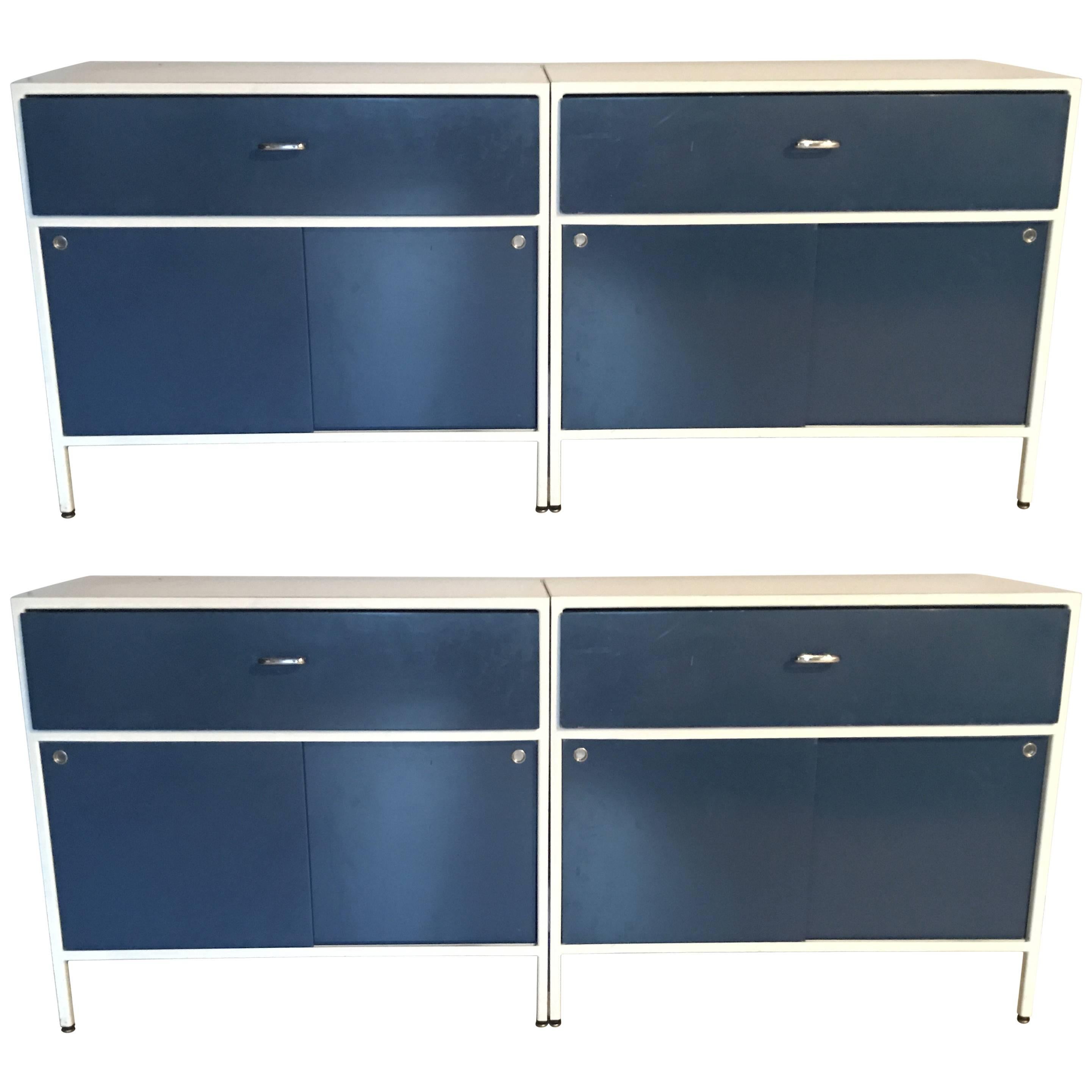 Pair of George Nelson Steel Frame Cabinets for Herman Miller