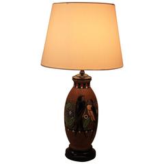 1920s Belgian Ceramic Table Lamp by Boch Freres Keramis