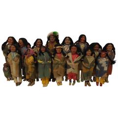 Antique Amazing Collection, circa 1930 Bully Good Lg Skookum Indian Dolls