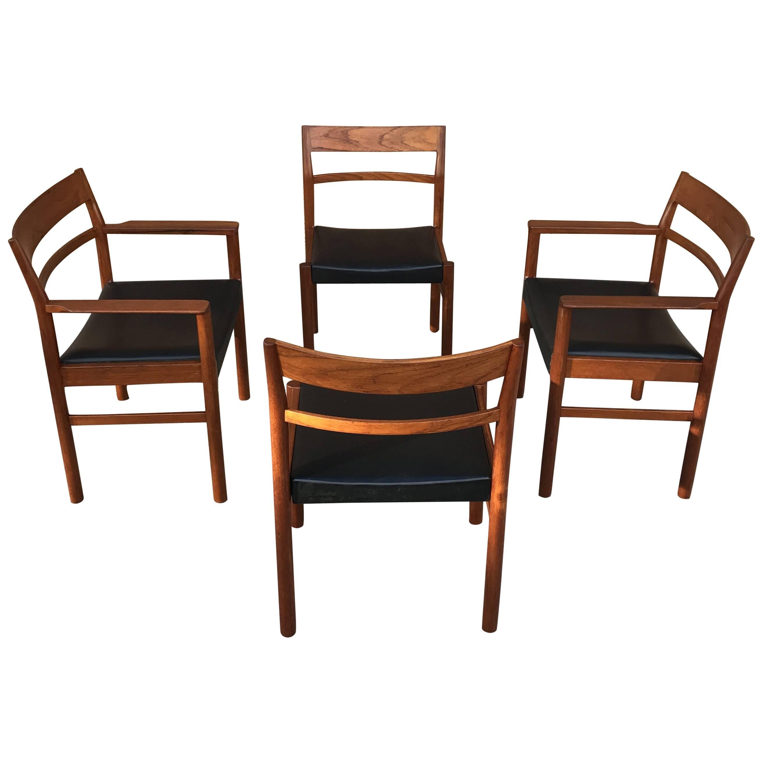 Set of Four Danish Modern Teak Dining Chairs by Kurt Ostervig