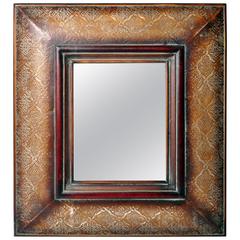 French Tooled Metal Mirror