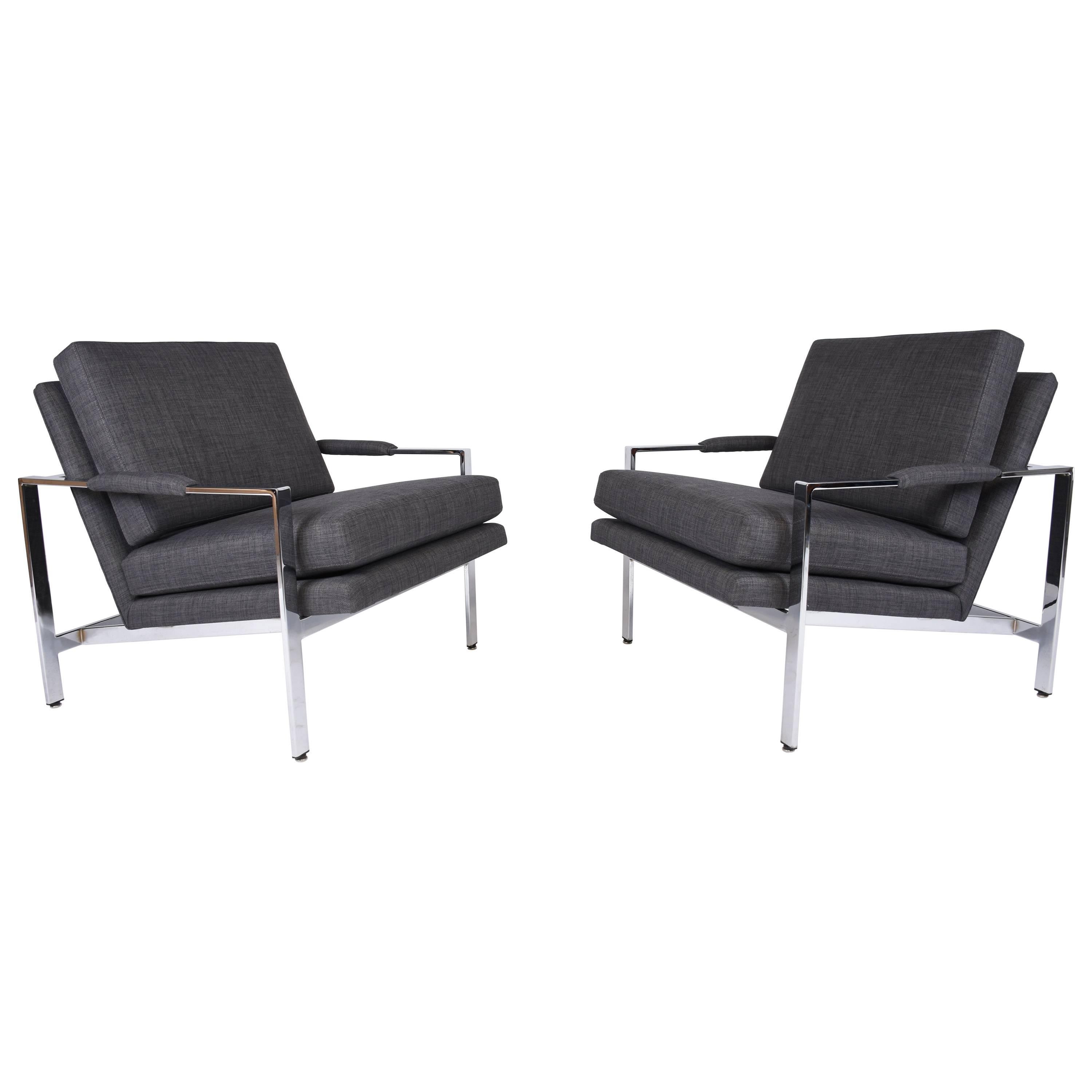 Pair of Mid-Century Modern Milo Baughman Lounge Chairs