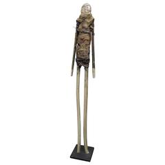 Terry Turrell Wood Figure with Stone Head