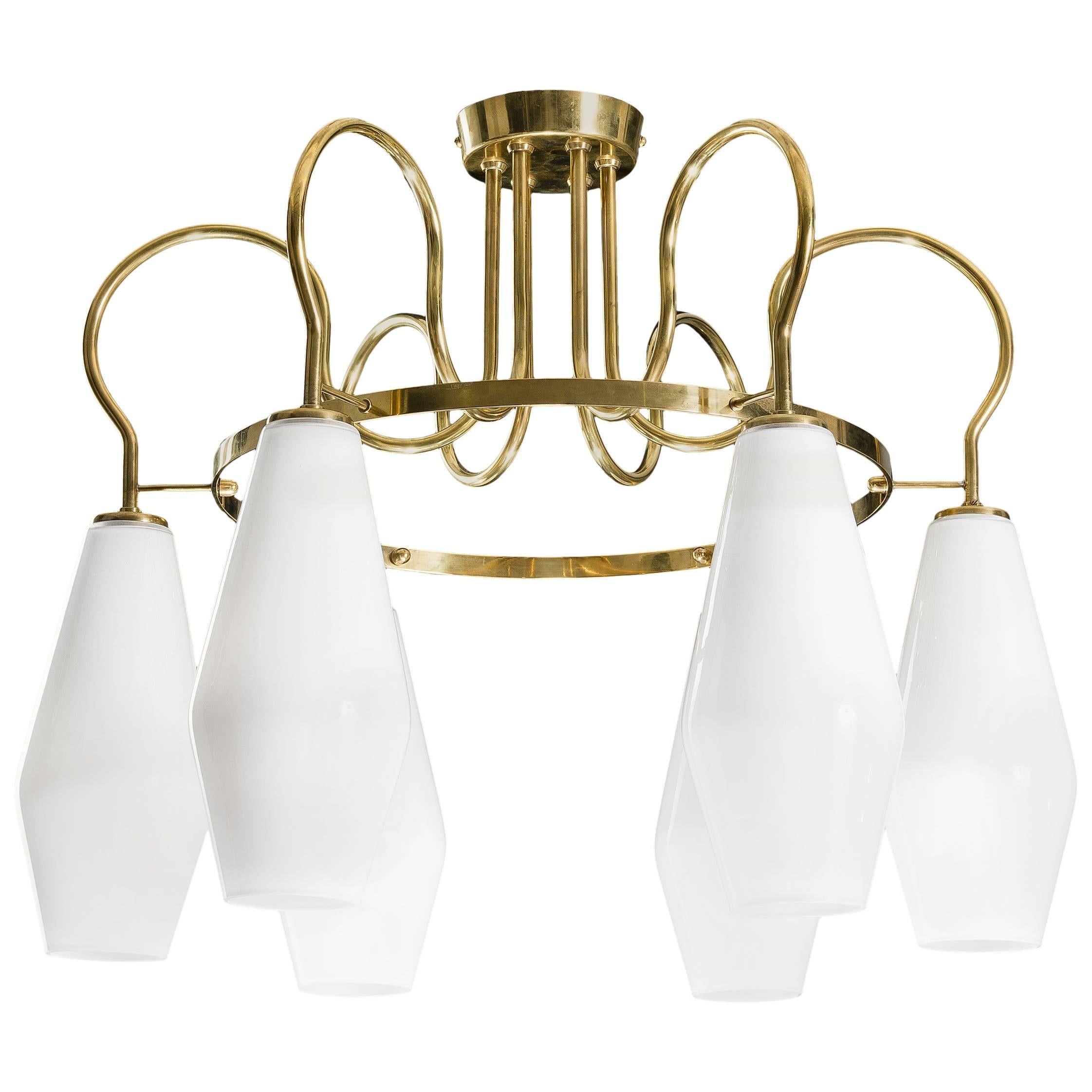 Grande lampadario di Paavo Tynell per Taito
