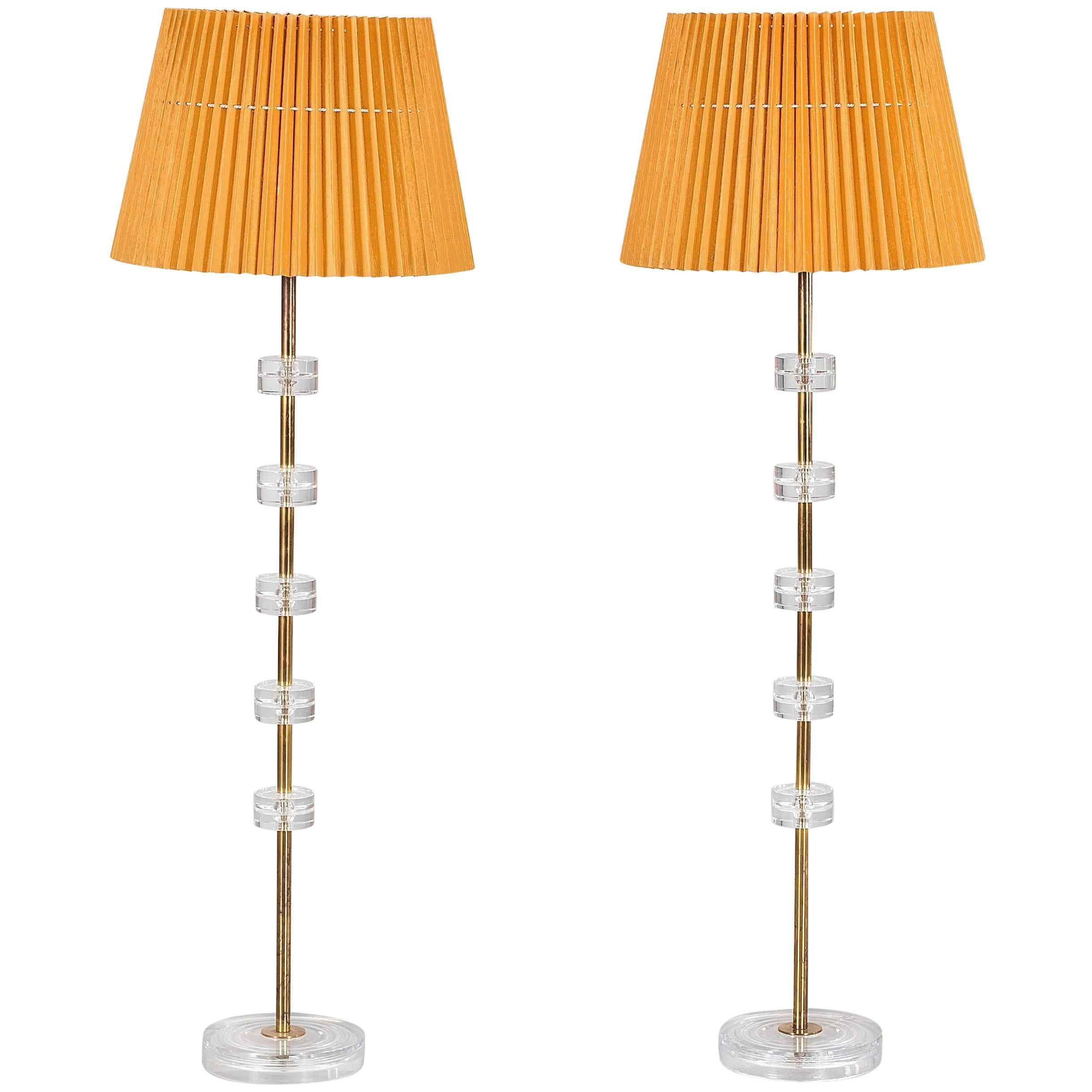 Pair of Floor Lamps by Carl Fagerlund for Orrefors For Sale