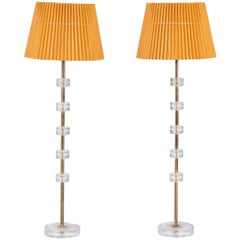 Vintage Pair of Floor Lamps by Carl Fagerlund for Orrefors