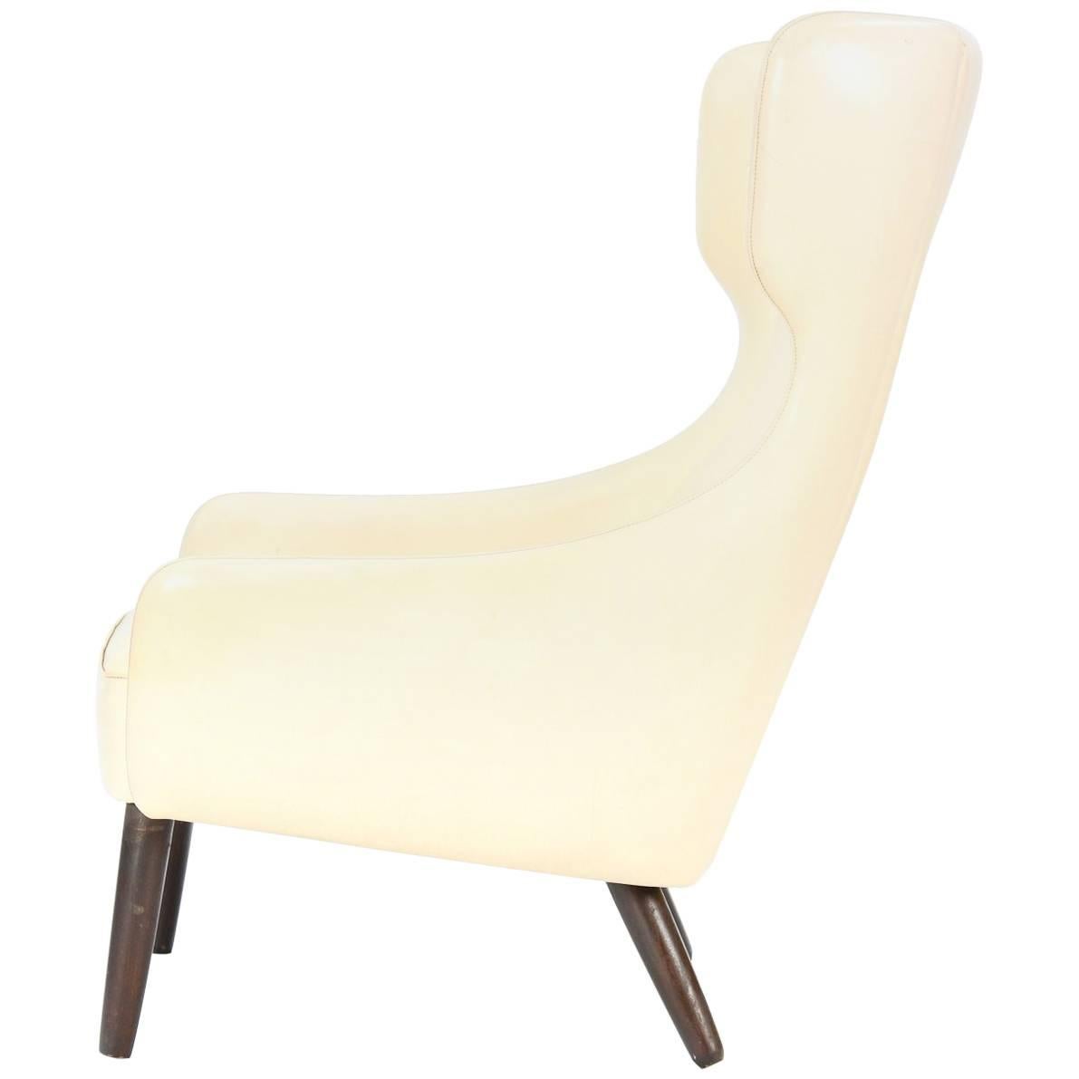 Distinctively-Styled Wingback Armchair For Sale