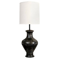 Marcello Fantoni Signed Torched Bronze Table Lamp Mid-Century Modern Italian