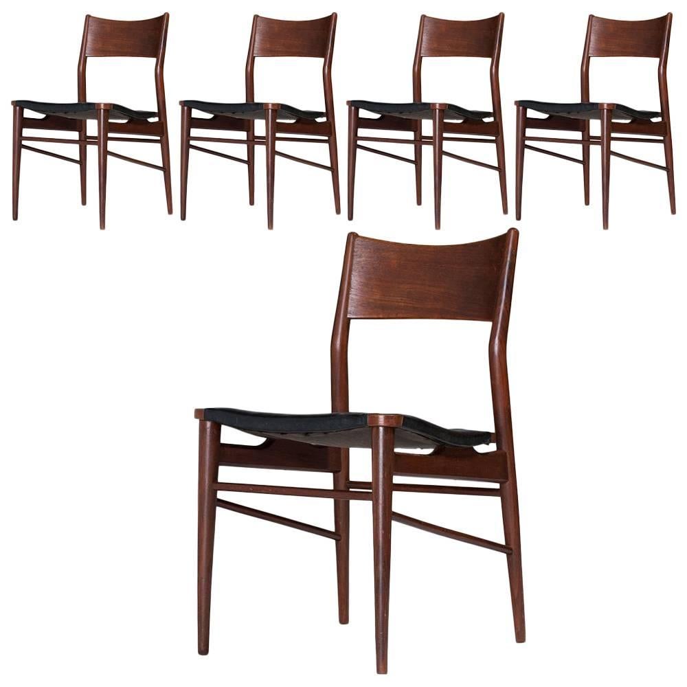 Set of Five Chairs, circa 1960 For Sale