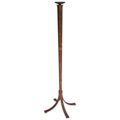 1940s French Gold Leaf Gilded Wrought Iron Floor Lamp by Maison Ramsay 2