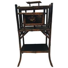 Charming Antique Asian Inspired Bamboo Magazine Stand