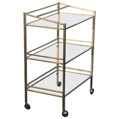 Bar Cart 1970 Minimalist Design Brass