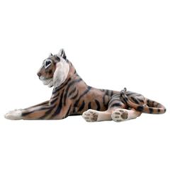 Vintage Royal Copenhagen Porcelain Figurine in the Form of a Tiger, No. 714