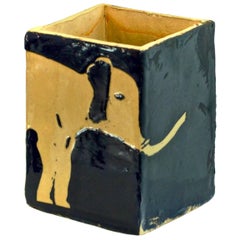Hand Glazed Ceramic Elephant Vase