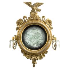 Regency Convex Mirror in Carved Giltwood
