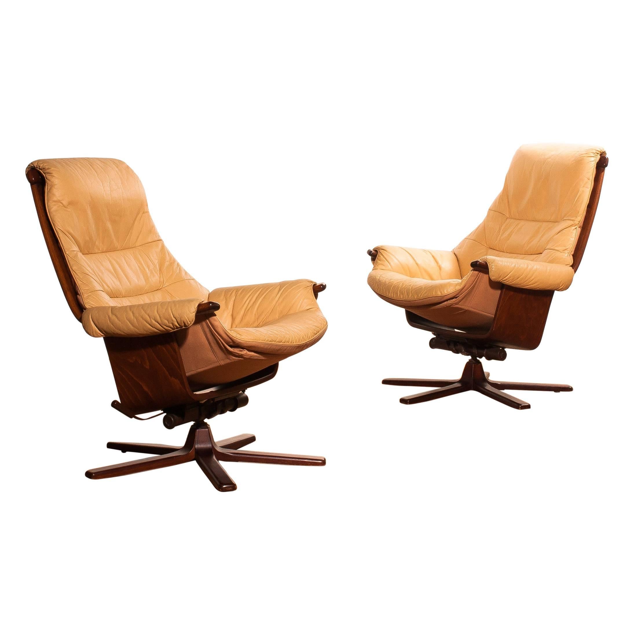 1970, Beautiful Set of Swivel Chairs by Göte Möbel