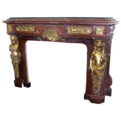 Very Fine and Palatial Late 19th Century Gilt Bronze Mounted Fireplace 11