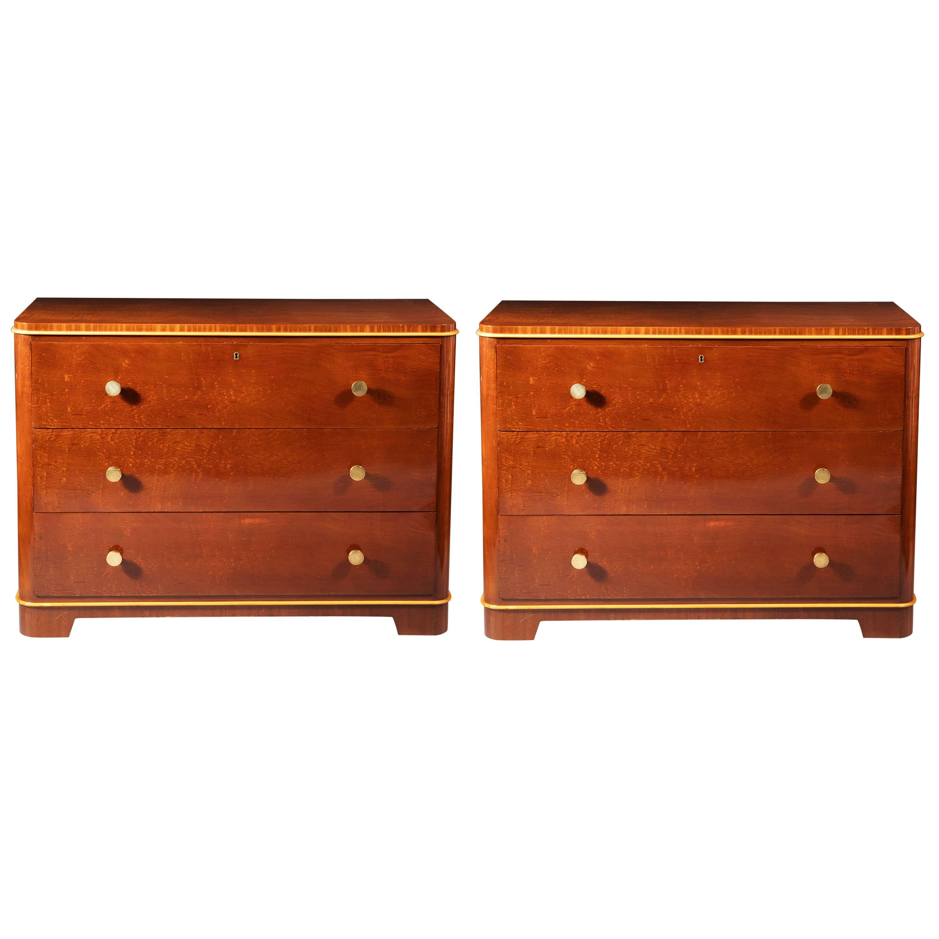 Pair of Art Deco Commodes by DE COENE FRERES