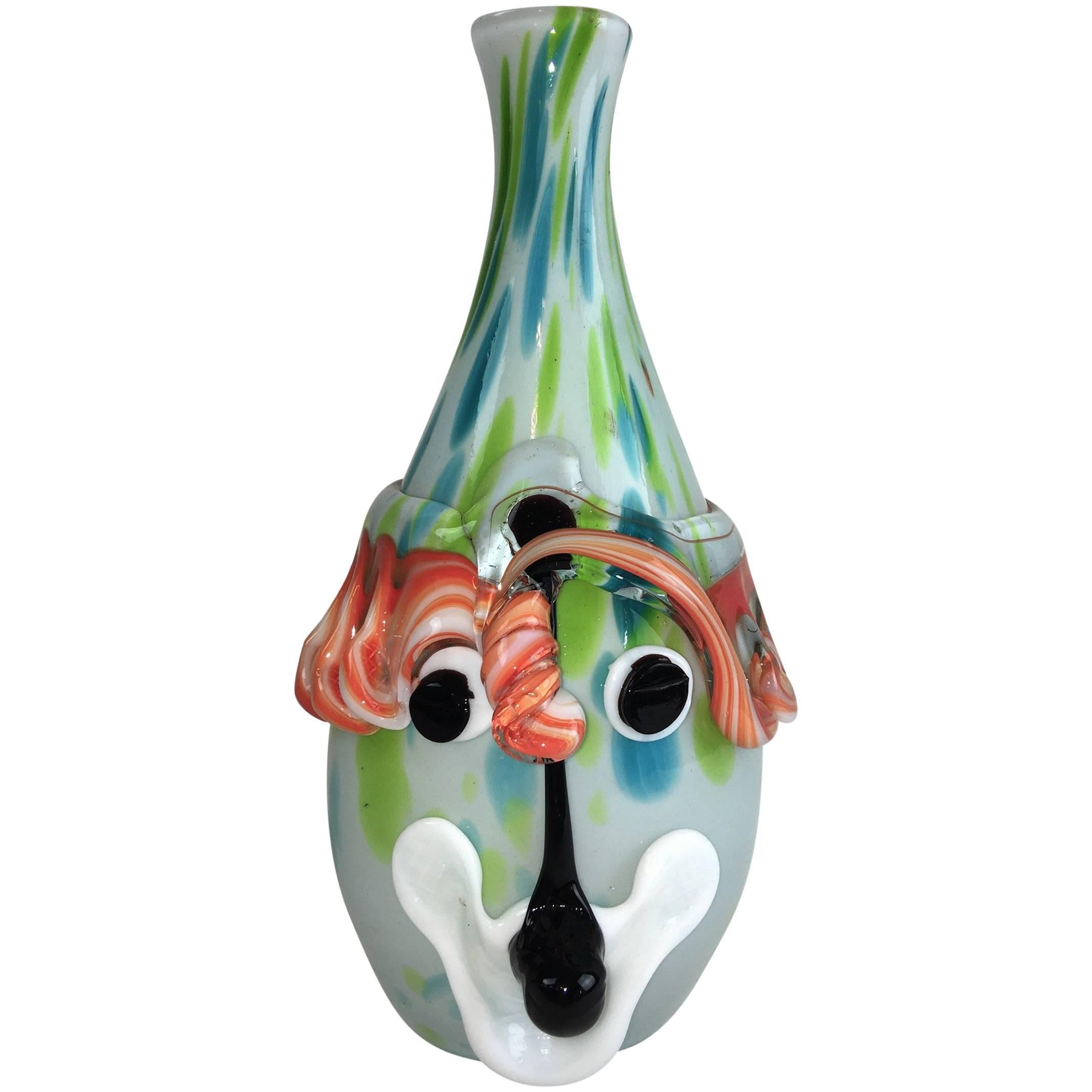 Fantastic Murano Sommerso M Badioli Style Picasso Art Glass Vase For Sale