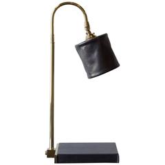 Series 01 Desk Lamp in Charcoal by Adam Otlewski in Leather & Unlacquered Brass 8