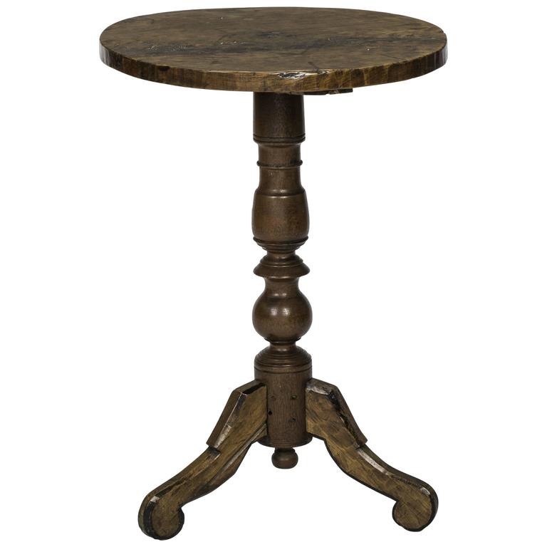 Small Round Pedestal Side Table at 1stDibs