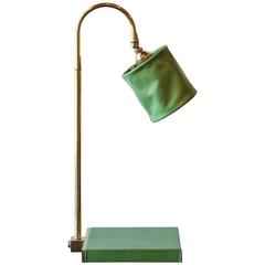 Series 01 Desk Lamp in Tennis by Adam Otlewski in Leather and Unlacquered Brass 5