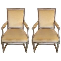 Pair of Roomy French Fauteuil Armchairs 12