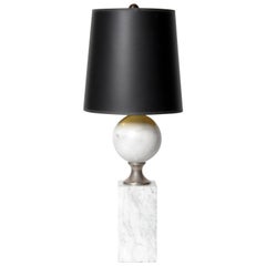 Mid-Century Modern Marble Table Lamp in the Style of Barbier