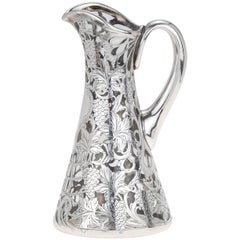 Pitcher, Sterling Silver Overlay 