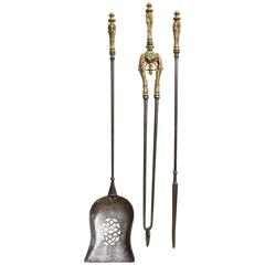 Very Fine Set of Bronze Handled Fire Tools 12