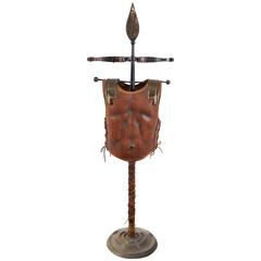 Renaissance Revival Tole Peinte Armor Plate on Stand